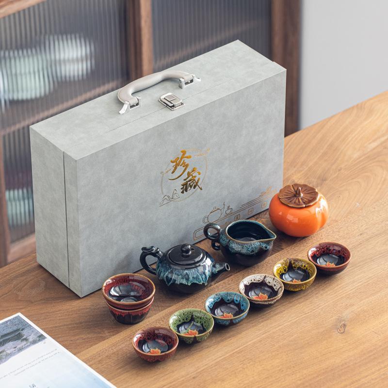 Ceramic creative high-value kiln tea set gift box business high-end gifts