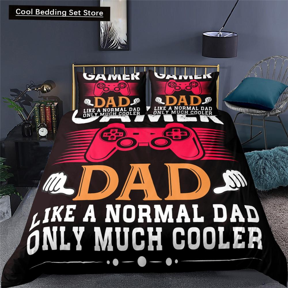 Gamer Bedding Sets for Boy,Gamepad Controller Duvet Cover Set King Size,Video Games Comforter Cover Teens Polyester Quilt Cover
