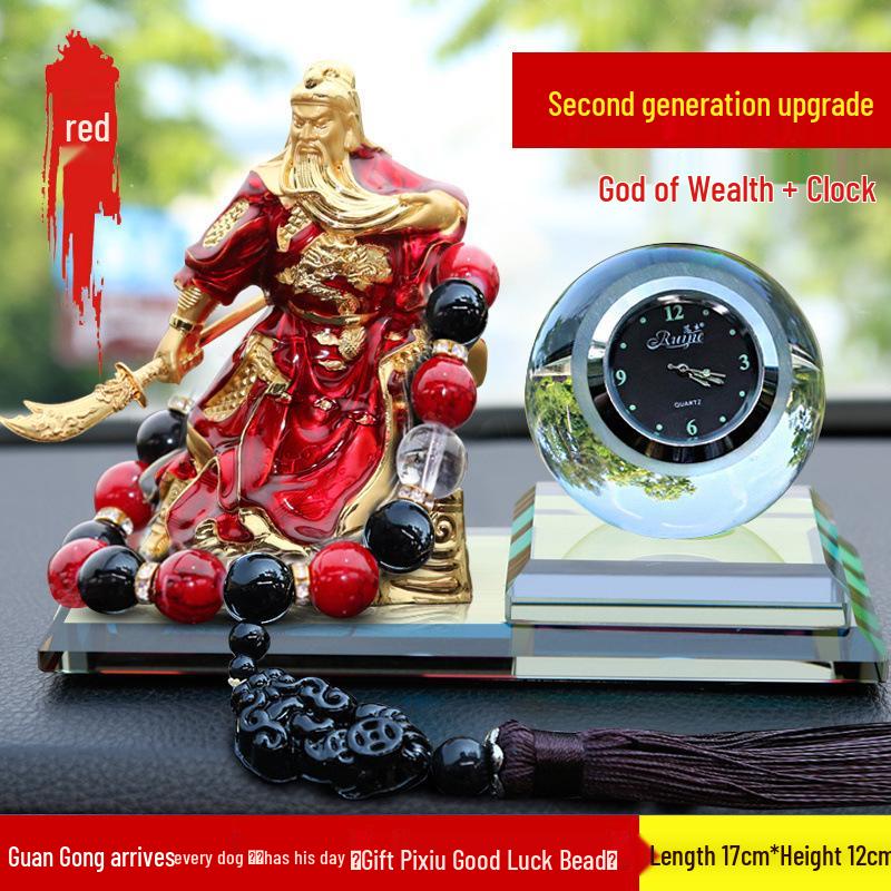 Ozdoba Buddy do wnętrza samochodu - Guan Gong Bóg Bogactwa dla Pokoju i Ochrony