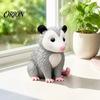 Decorative PLA Possum Crafts 3D Printed Opossum Figurine, Cute Sitting Statue, Indoor Outdoor Realistic Animal Statues for Garden Porch Desktop Decor,