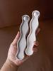 DIY Wave Long Incense Insert Tray Silicone Mold DIY Gypsum Plaster Incense Holder Tray Cement Concrete Clay Molds Home Decor