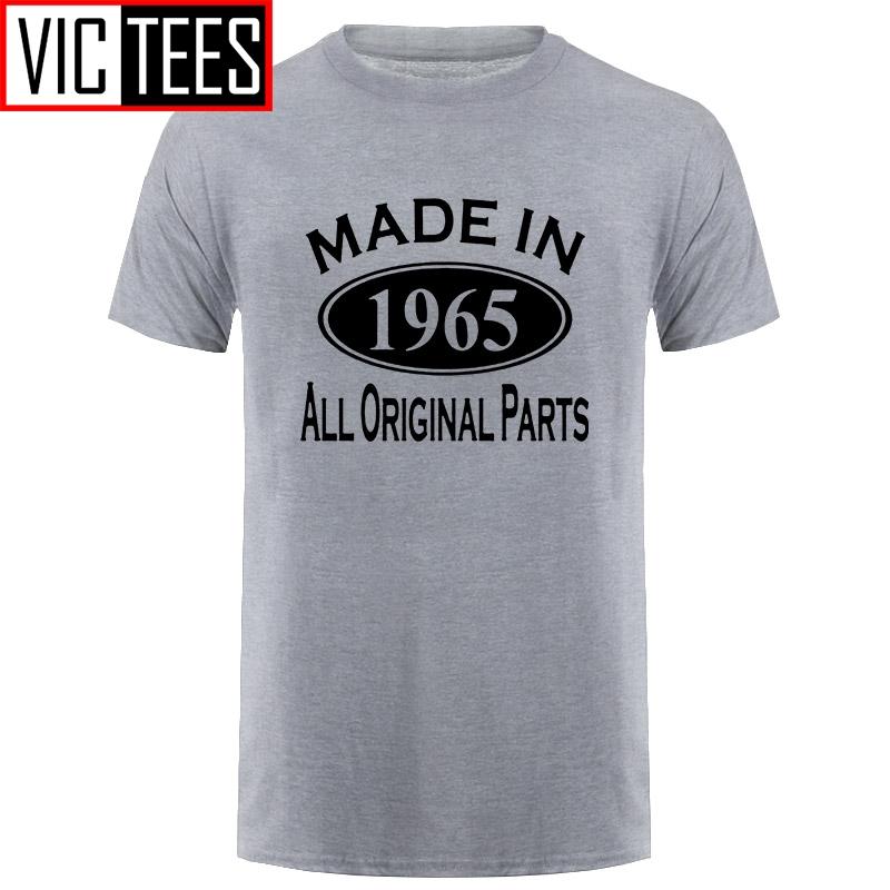 Men T Shirts Made In 1965 Mens 50th Birthday Gift T-Shirt Short Sleeves Tops
