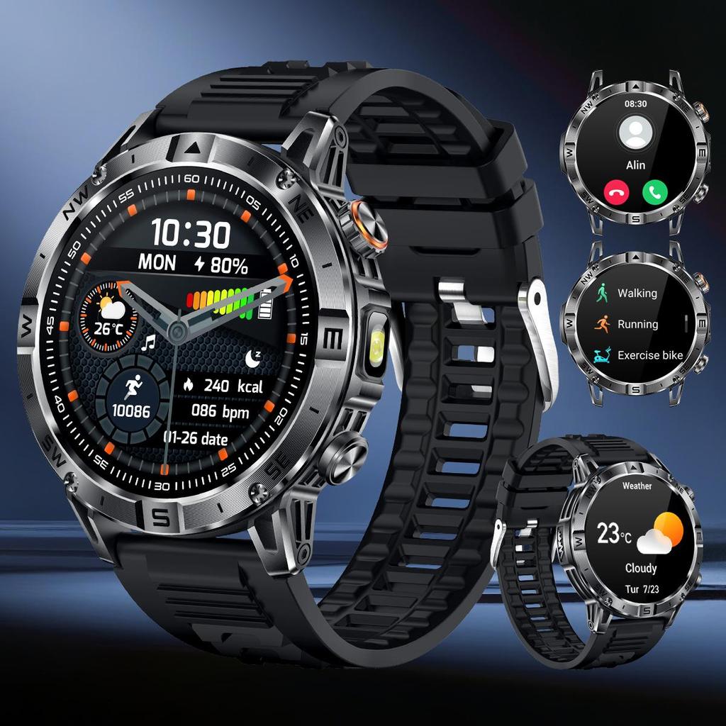 Smartwatch QTLLBT with 100+ Sports Modes, Answer/make Calls, Fitness Activity Tracker, Pedometer, Custom Watch Faces, Weather