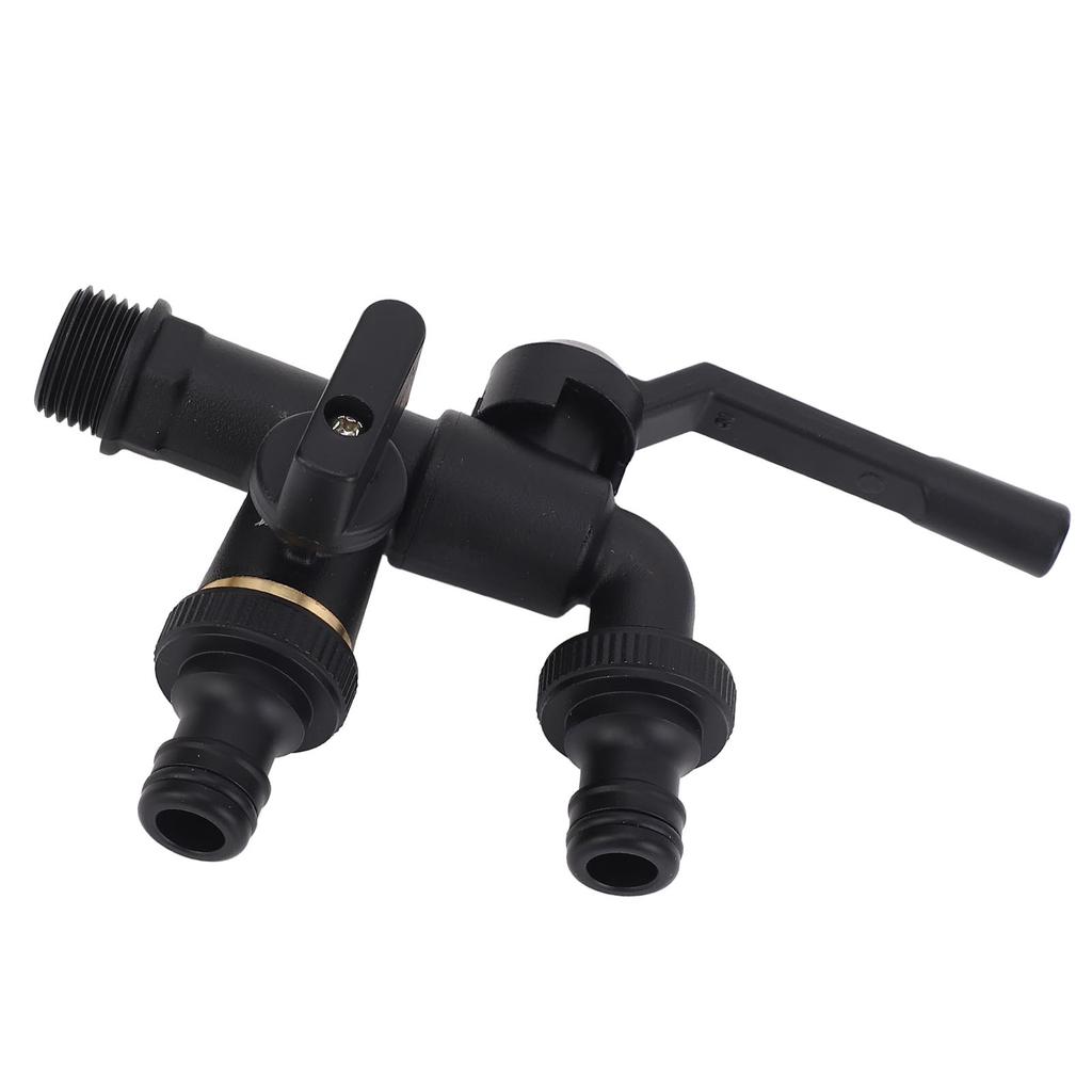 Doppelhahn-Wasserhahn-Set für den Außenbereich 3/4-Zoll-Einlass 25 mm 2 Auslässe Wandmontage Messing Frostsicher