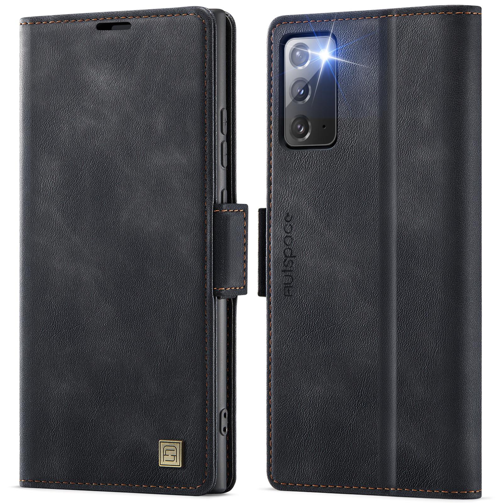 

For Samsung Galaxy Note20 5G Case AUTSPACE A11 RFID Blocking Retro Leather Cell Phone Wallet Cover A
