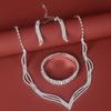 Bridal Jewelry Delicate Ol Claw Chain Rhinestone Fox Tail Necklace, Earrings Set 472