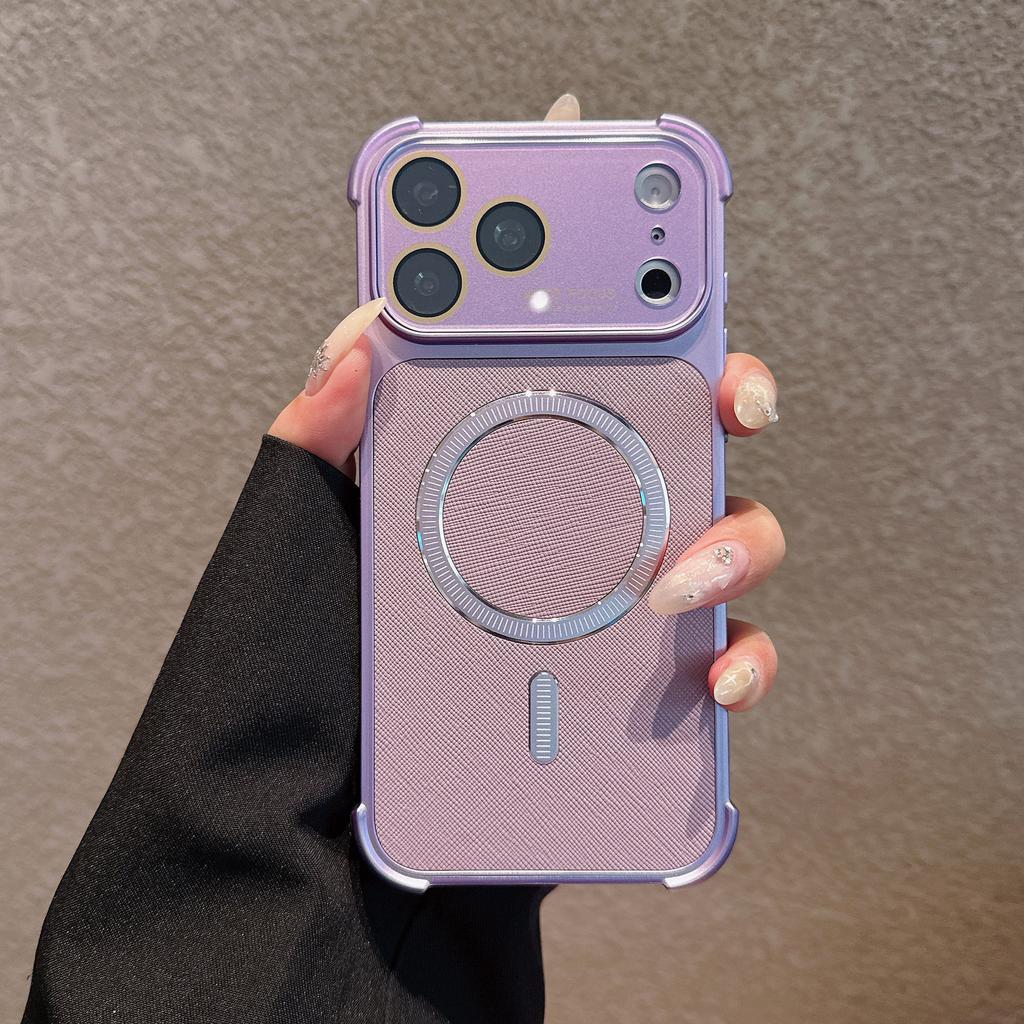 The New Second Change 17 Is Suitable for Apple 16promax Diamond Pattern Magnetic Mobile Phone Case iPhone14 Four Corners Anti-drop.