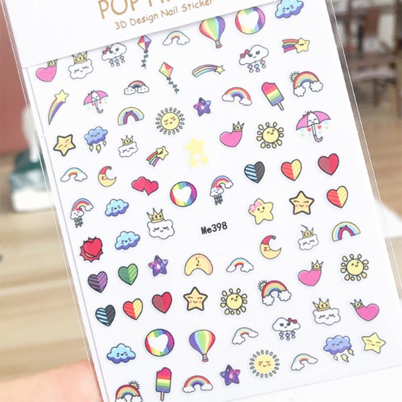 Children's Cute Nail Sticker Summer Fruits Design Cartoon Self-adhesive Waterproof Nail Art DIY Sticker for Kids Gift