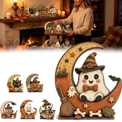 10cm Halloween Tabletop Sign Vintage Halloween Centerpiece Halloween Home Ornament  Home Decoration