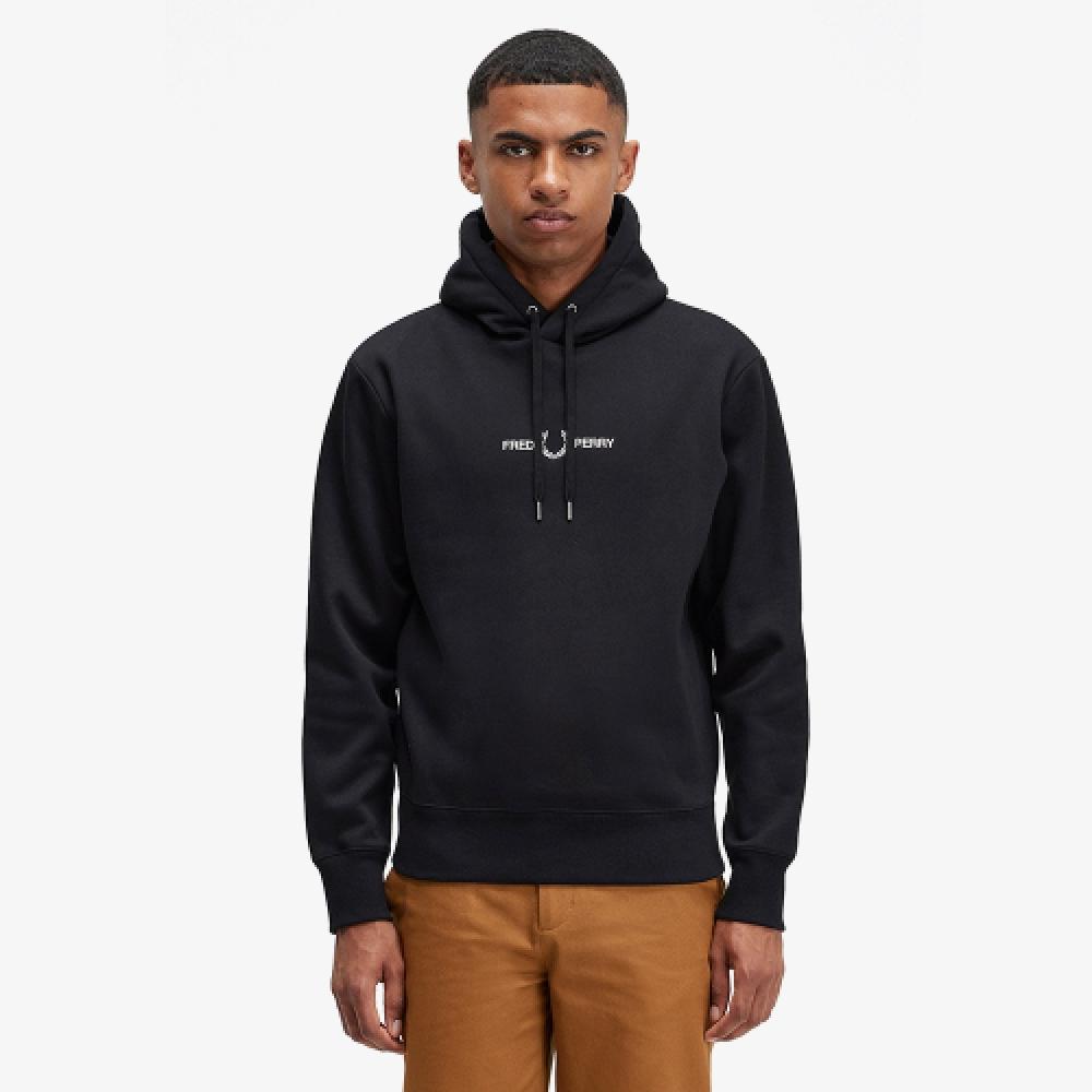 

Fred Perry [sport] Embroidered Hooded Sweatshirt Black Afpm2434728 184 XL