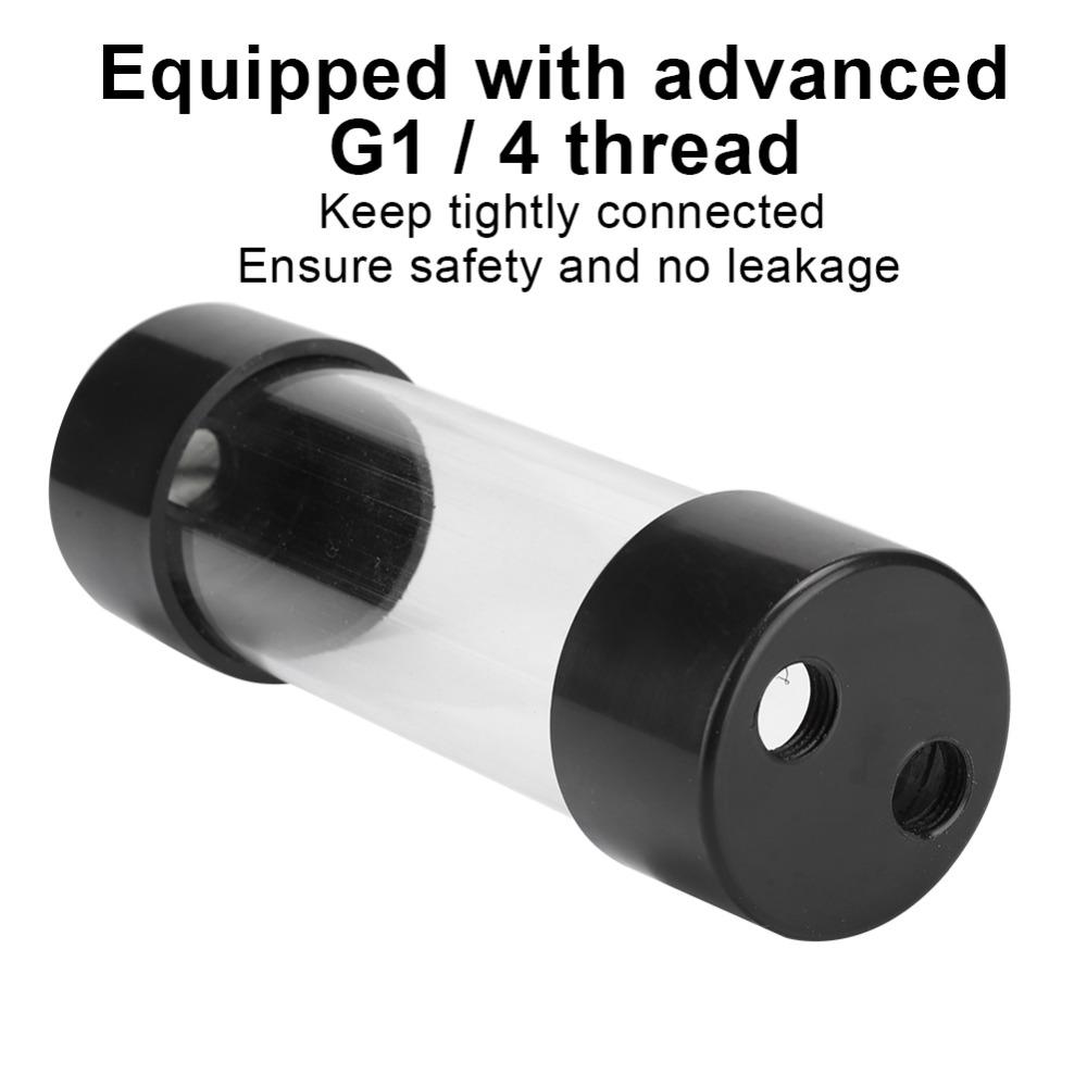 G1/4 Thread Water Cooling Reservoir 150mm Length Transparent Cylinder Cylindrical Water Cooling Tank PC Water Cooling System