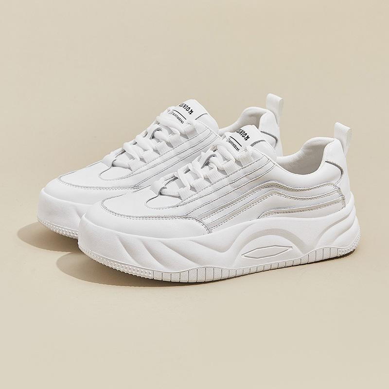 

Маленькие размеры кожаные белые туфли женские весенние новые толстые подошвы увеличивающие рост дышащие женские туфли из натуральной кожи спортивные повседневные туфли Borad 39