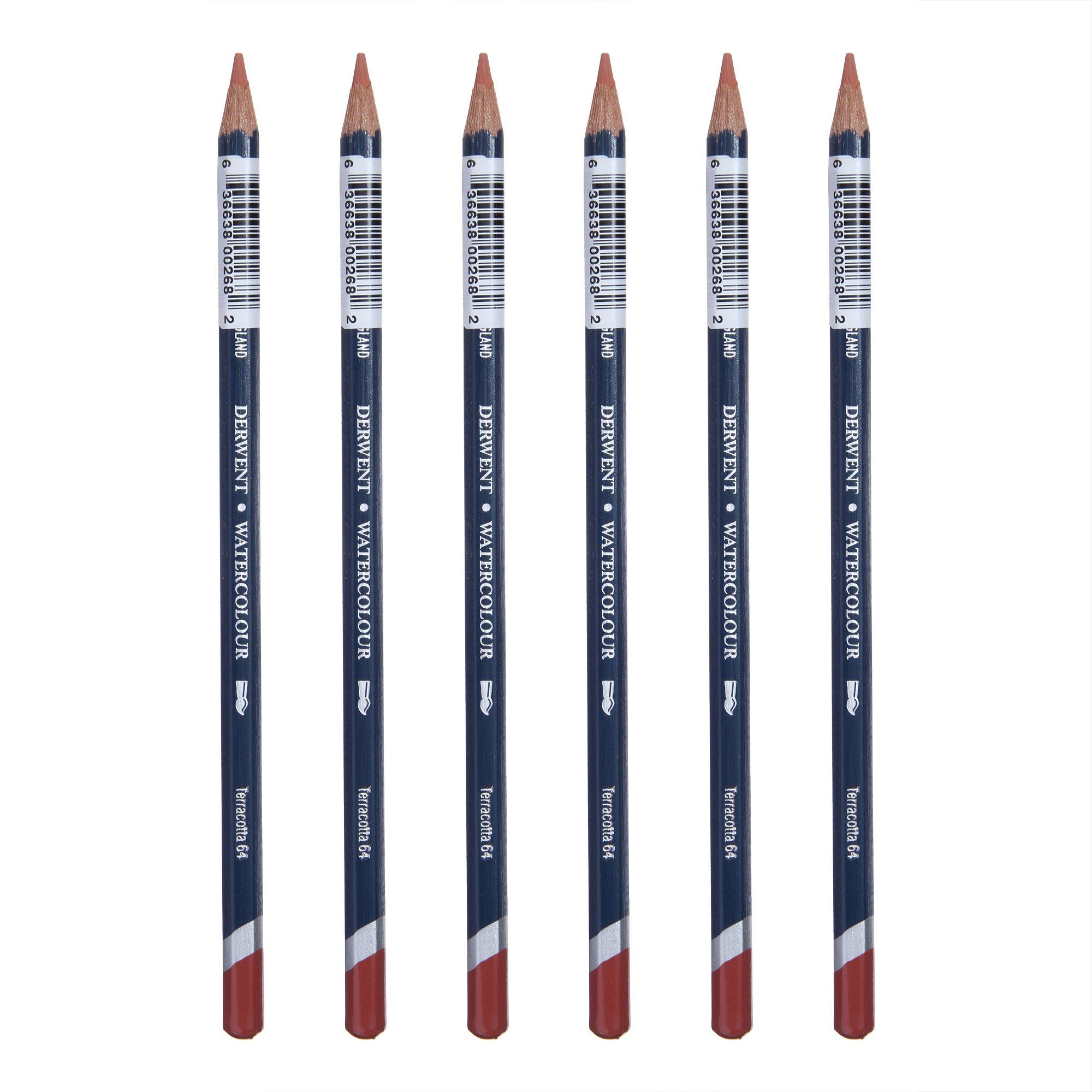 Derwent Watercolor 64 pencils per case pencils 32864 Pencils, Terracotta, (6 total),