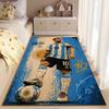 Sportlicher Teppich, Lionel Messi Argentinien Nummer 10 Stehend auf Ball Sonne Vintage Blau Druck, Fan-Dekoration, Rutschfeste Matte