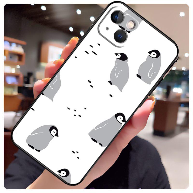 Cute Lovely Penguin Case For iPhone 16 Pro Max 14 13 12 11 15 17 Pro Max mini 15 16 Plus 16e 17 Air Phone Cover