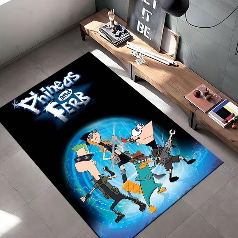 Phineas and Ferb Action Design suitable as a non-slip mat for the living room or bedroom sofa