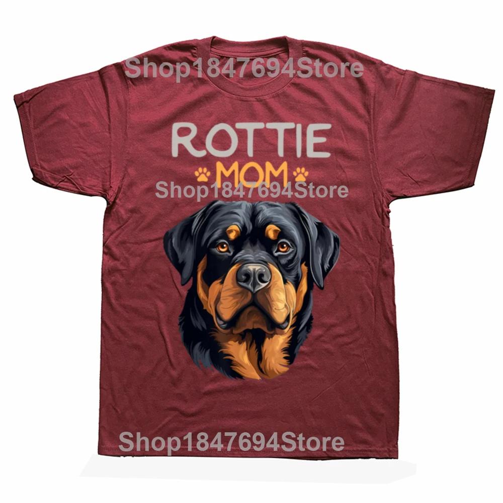 Rottweiler Mom Novelty Rottie Dog T Shirt Oversize Printed Casual Tee shirt Casual Short Sleeve Vintage Couples TShirt