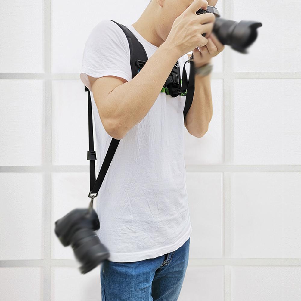 Release Double Shoulder Harness Soft Pad Decompression Foam Strap Belt for Canon for 2 Cameras Digital DSLR Strap