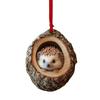 Owl Raccoon Christmas Ornament 2D Printed Acrylic Hanging Decor for Tree Festive Animal Tree Pendant