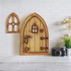 Süs Eski Dekorasyon Mikro Manzara Dollhouse Bahçe Minyatür Peri Elf Kapı Ahşap El Sanatları