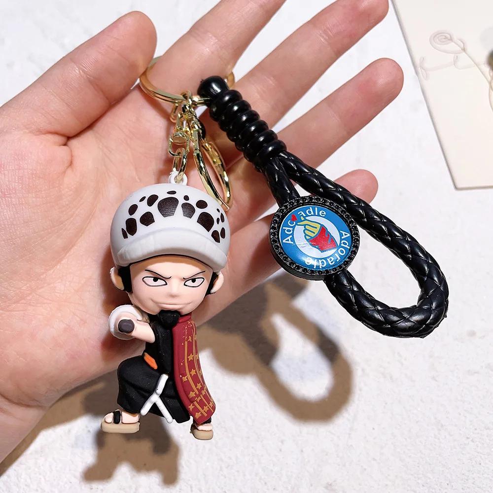 Q Ver. Anime ONE PIECE Keychain Luffy Zoro Ace Sabo Law Usopp Chopper Figure Doll Toy Pendant Car Key Ring Ornaments Gift