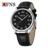 OFNS Couple's Wristwatch - Waterproof, Luminous, Quartz Watch with Steel or Leather Strap, Calendar Feature, for Casual or Business.