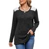New Autumn and Winter Contrasting Color Round Neck Loose Long-sleeved T-shirt Brushed Top for Women