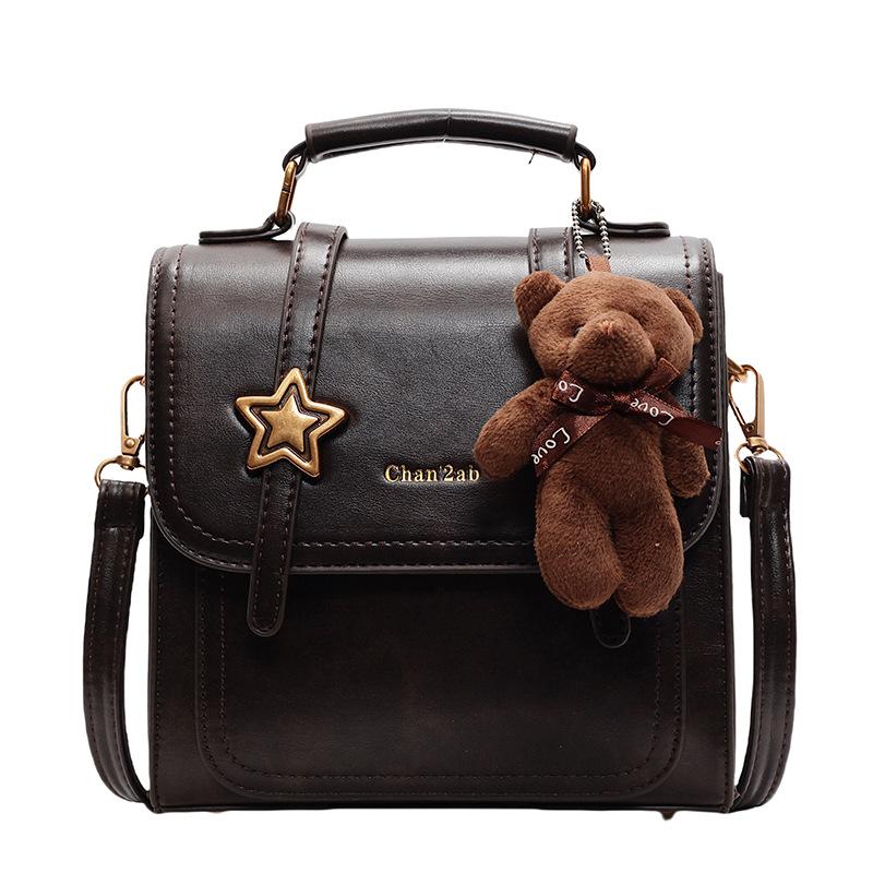 

Hot Sale British Vintage College Style Portable Small Square Bag Fashion Maillard Premium Textured Backpack Women кофейный