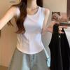 Trendy Women's Slim Fit Sleeveless Vest with Boned Support and Wide Shoulders