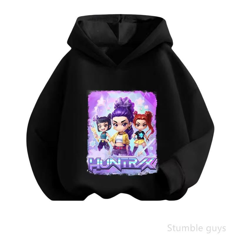 Kids' Retro Anime K-Pop Hoodie - Long Sleeve, Spring/Autumn Casual Wear for Boys & Girls