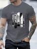 Unisexs Summer Fashion Casual Sporty Loose Landscape Print Round Neck Short Sleeve TShirt Top