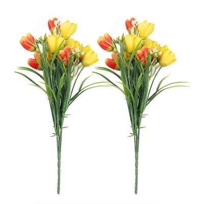 2Pcs Artificial Tulips Flowers Fake Tulip Bouquet Decor for Home Garden Wedding Party Decorations Supplies