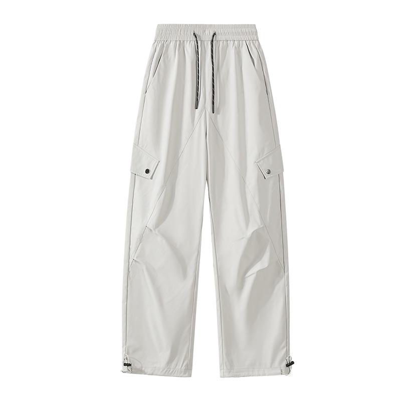 Men Casual Loose Straight Couple Style Cargo Paratrooper Long Pants