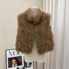 Out-of-season Fox Fur Car Strip Craftsmanship Stand-up Collar Fur Vest Women's Short Fur Jacket Winter Special