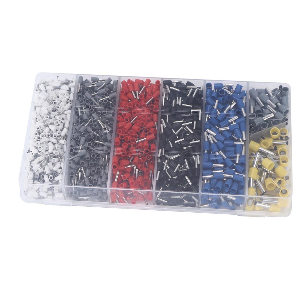 1900pcs Wire Ferrule Terminals Pin Type Copper Tin Plated 7 Sizes Insulated Cord Connectors Universal for Cars