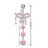 Heart Shape Belly Button Ring Pink Zircon Dangle Belly Ring Navel Piercing Jewelry  Body Jewelry