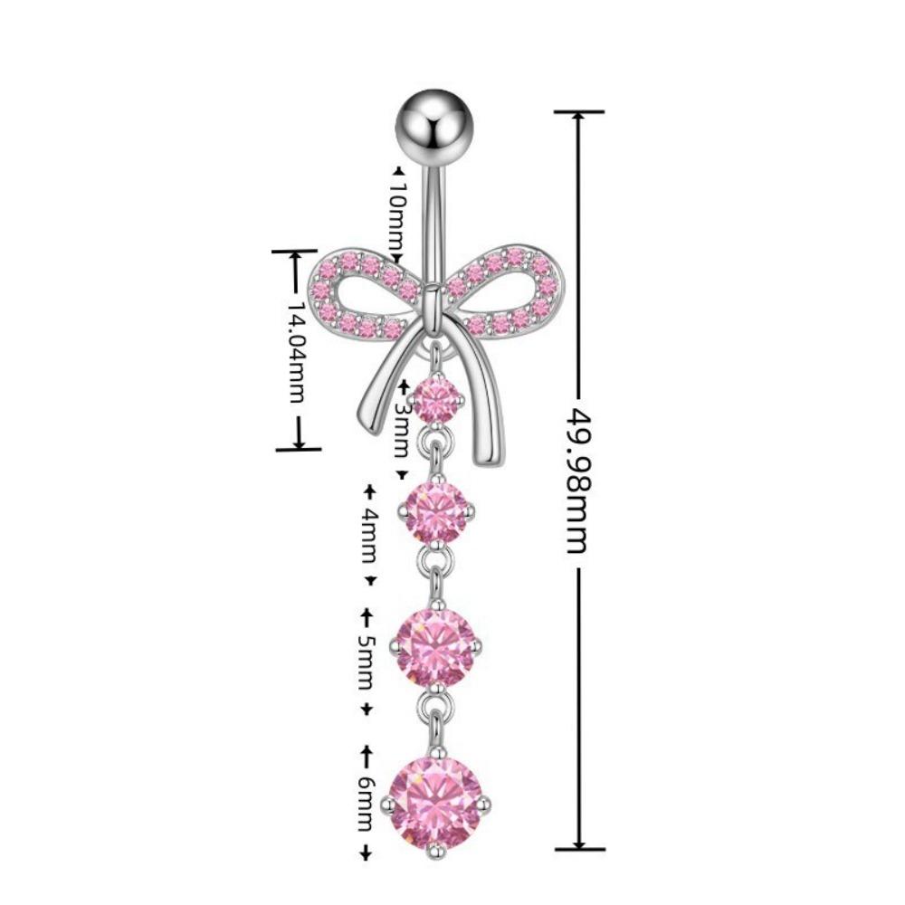 Heart Shape Belly Button Ring Pink Zircon Dangle Belly Ring Navel Piercing Jewelry  Body Jewelry
