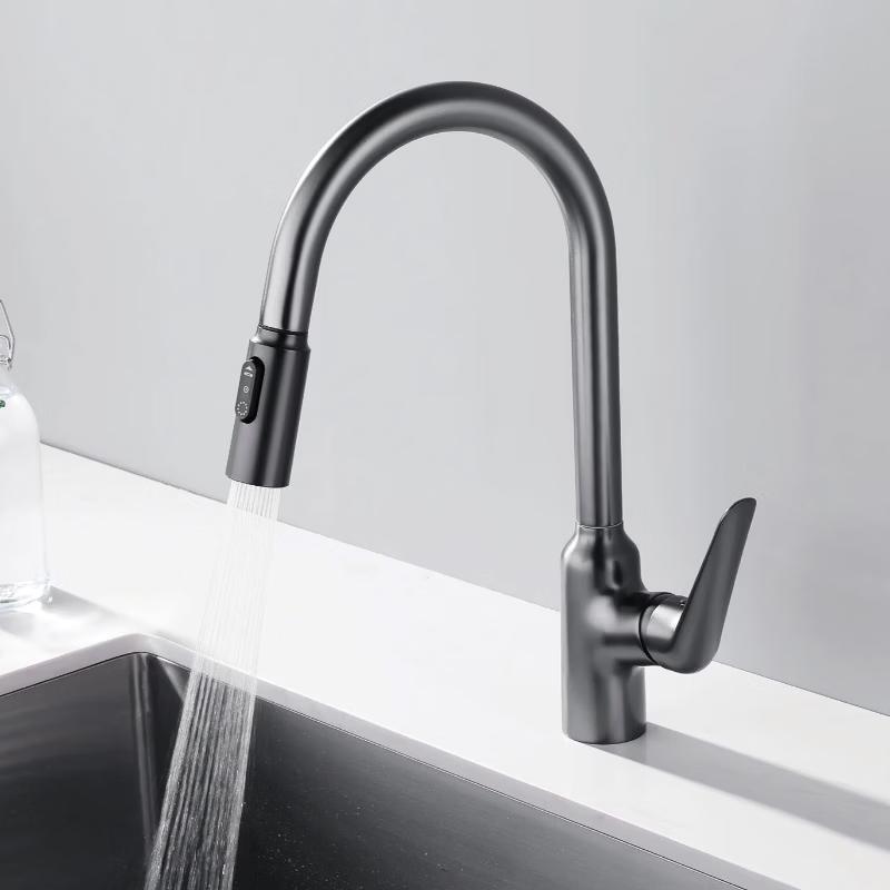 Gunmetal Pull-Out Kitchen Faucet