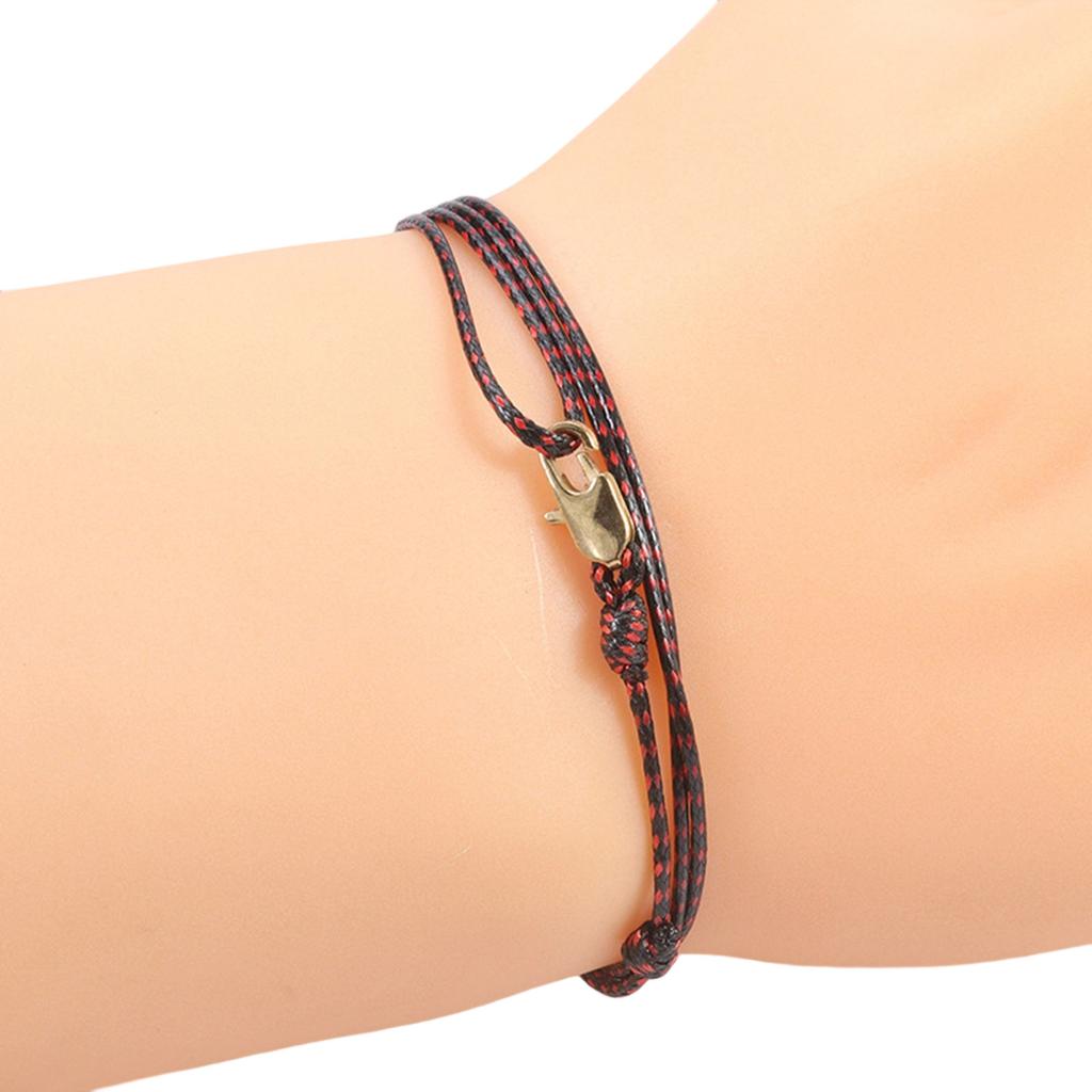 Adjustable Braided Waxed Cord Bracelet Vintage Inspired Design With Copper Clasp Jewelry For Women Men Daily Wear