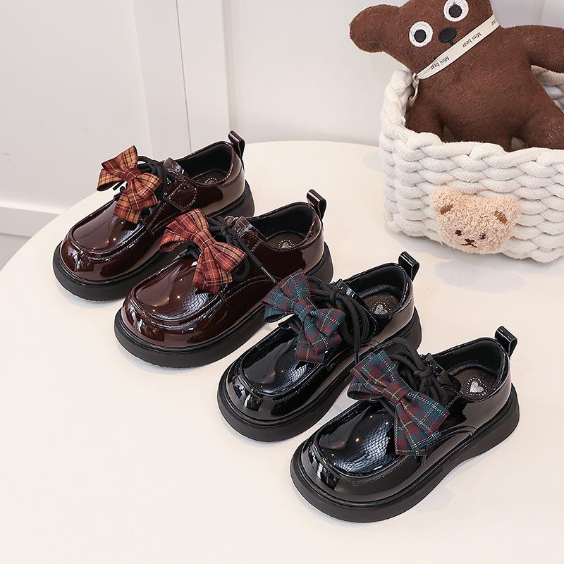 Girls' Black Leather Shoes Children's Mary Jane Shoes2026New Spring and Autumn British Style Princess Shoes for Girls' Performances