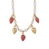 Atoztide Trendy Cherry Charm Necklace for Women Stainless Steel  Imitation Pearl Chain Temperament Clavicle Chain Jewelry Gift