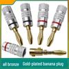 Gold-Plated Pure Copper 4MM Banana Plug Speaker Cable Terminal (Solderless, Aluminum Shell)
