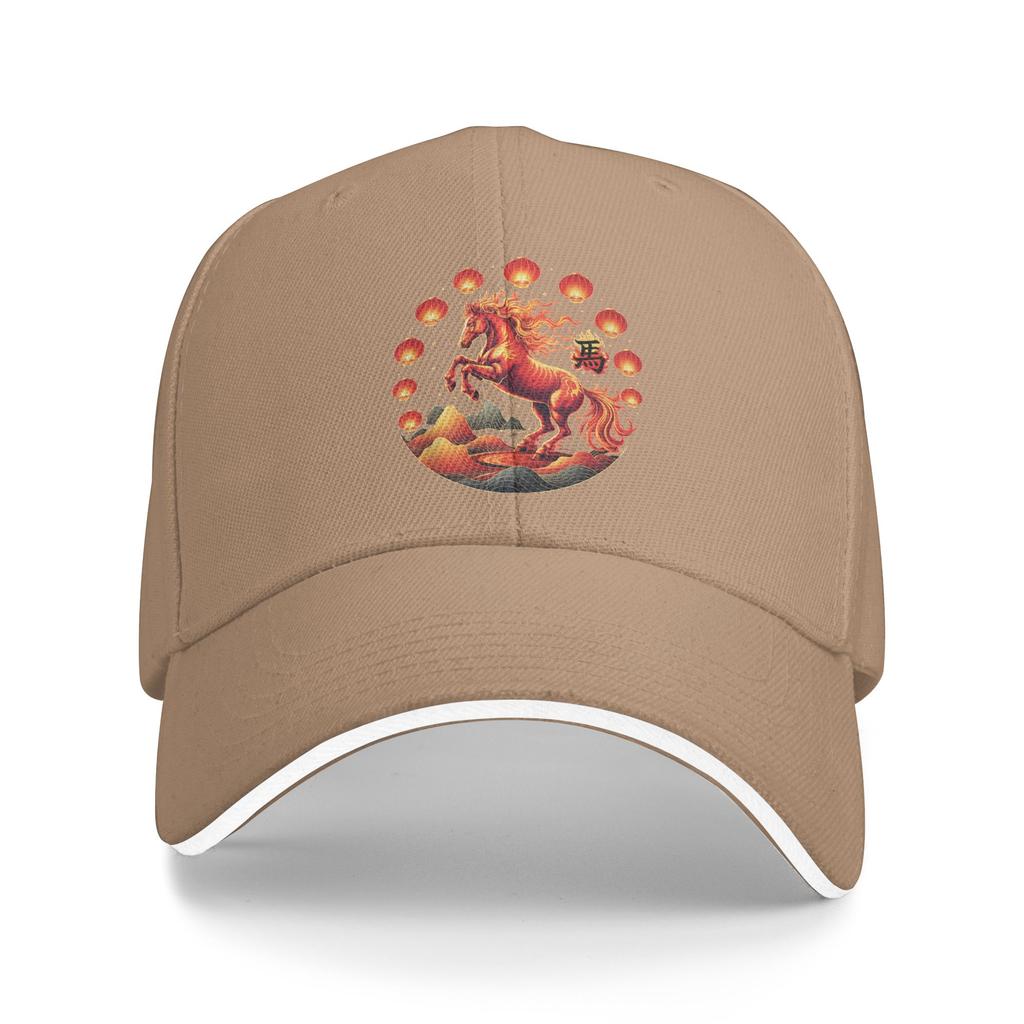 Fire Horse Chinese Zodiac Symbol 2026 Lunar New Year Casual Baseball Cap Summer Trucker Hat Dropshipping Outdoor Snapback Cap