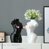 Human Body Ceramic Vase Black and White Nude Abstract Human Female Naked Girl Flower Vase Home Decoration Crafts Ornaments