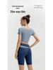 Women's Contrast Color Yoga Set: Navel-Baring Short Top & High Waist Hip-Lifting Pants for Spring/Summer Fitness & Running.