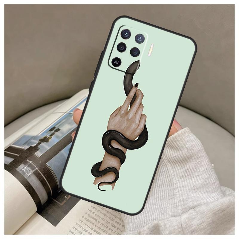 Hand Snake For OPPO A53 A5 A9 2020 A96 A76 A16 A54 A74 A94 A58 A78 A98 A52 A72 A15 A17 A57 A77 A79 Case