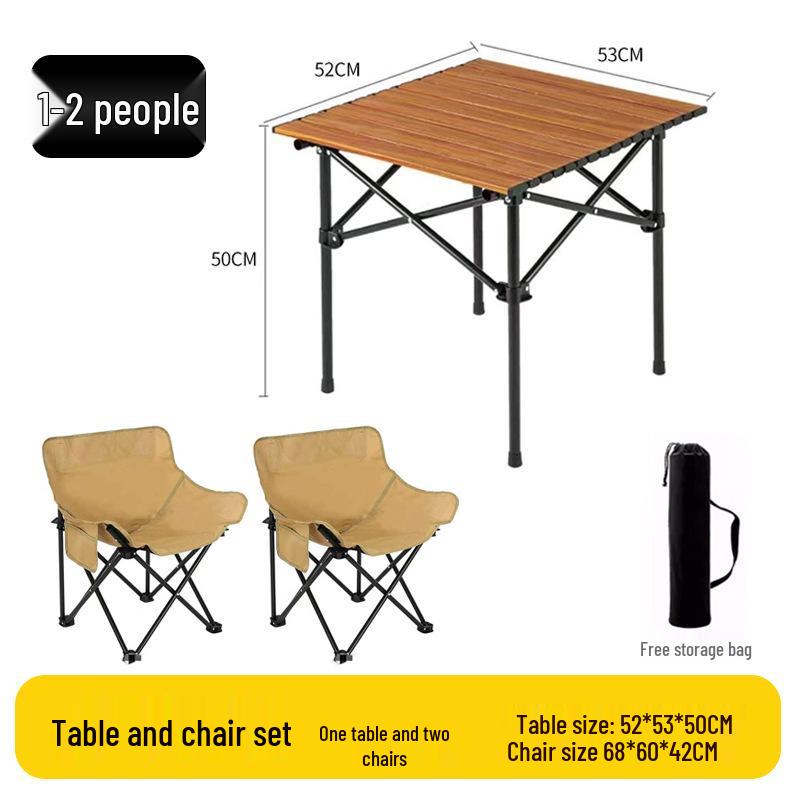 Portable Folding Chair and Table Set for Camping, Fishing, Dining, Street Vendors, Barbecue, and Outdoor Self-Driving Tours.