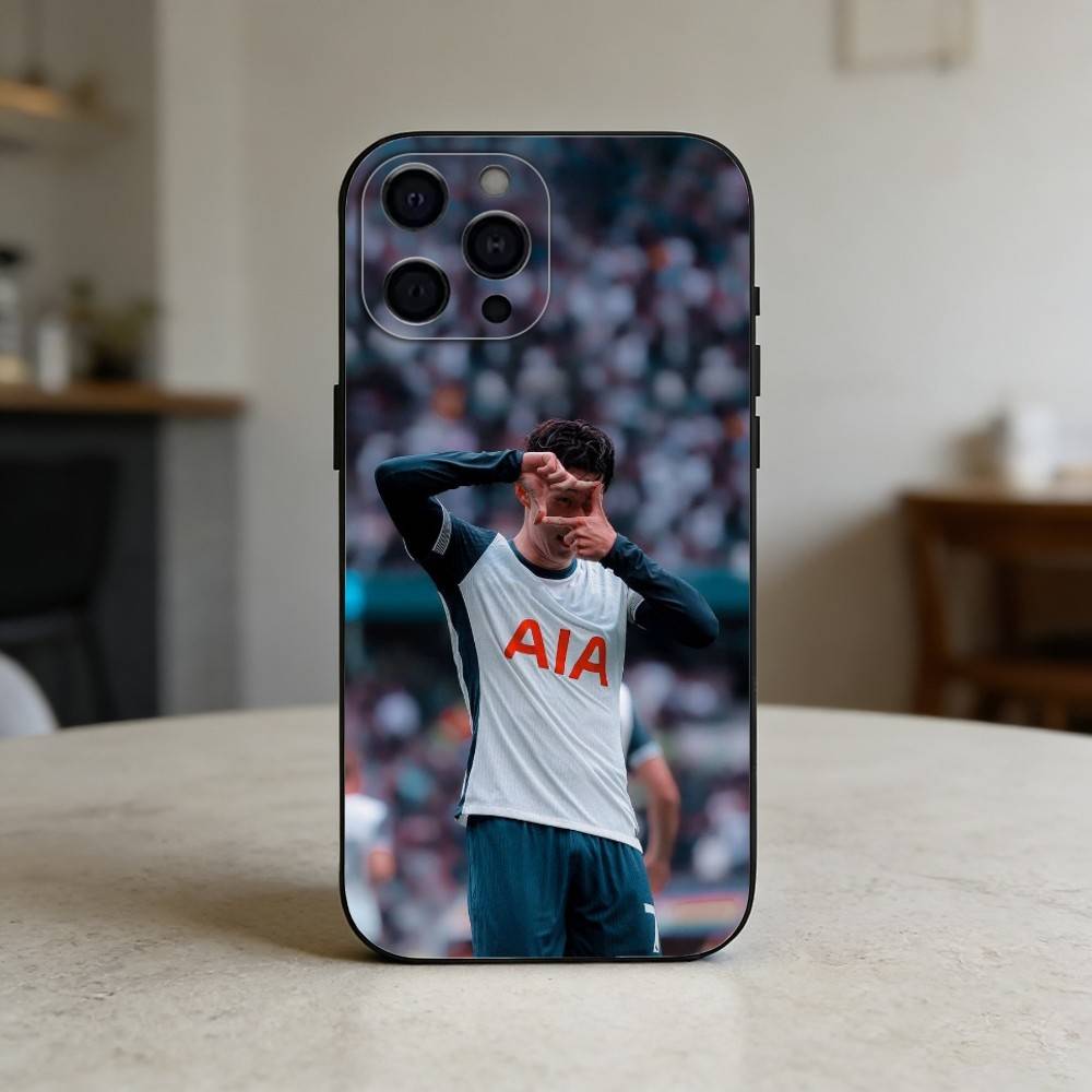 Football S-Son H-Heung-minS Phone Case For iPhone 17,16,15,14,13,12,11 Plus,Pro,Max,Mini Silicone Black Soft Cover