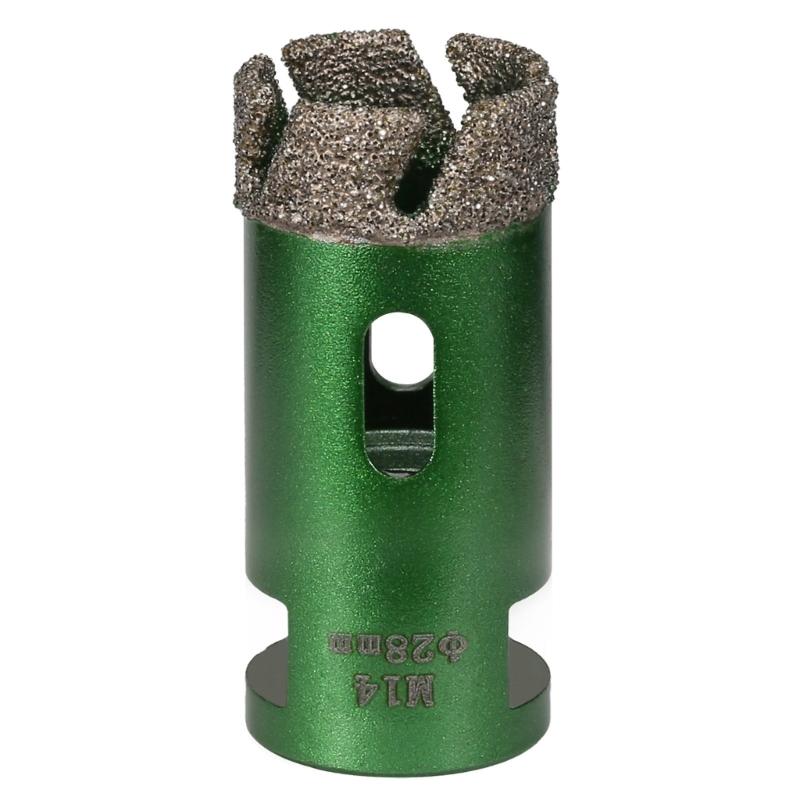 652F M14 Threaded Brazed Hole Cutter Tool For Ceramic Tile Marble Glass With Diamantine Coating And High Speed Cutting 6-50mm