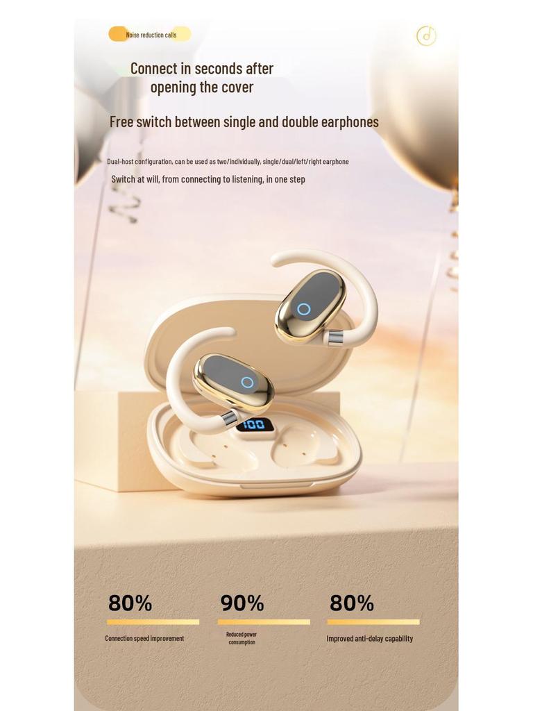 R106 Ear Hook Sports Bluetooth Earphones: High Sound Quality, Comfortable Fit, Long Battery Life